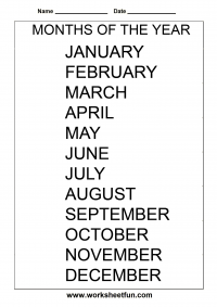 Months Of The Year Chart Free Printable