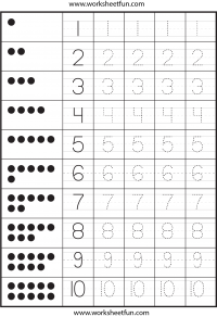 Number Tracing – 2 Worksheets