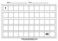 Missing Numbers - 1 to 50 - Worksheet 8- Download