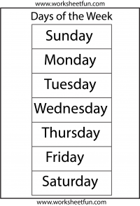 Days Of The Week Chart Pdf