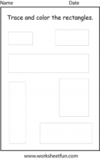 Shape Tracing – Rectangle – 1 Worksheet