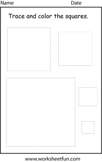 Shape Tracing – Square – 1 Worksheet