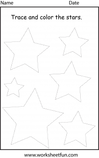 Shape Tracing – Star – 1 Worksheet