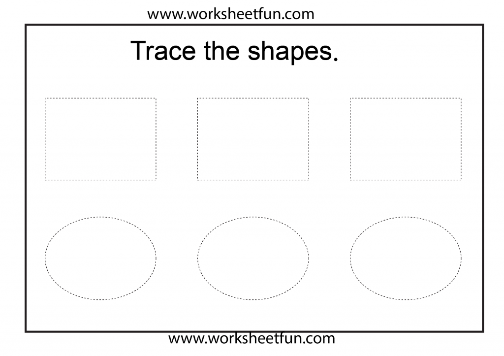 Shape tracing – 1 Worksheet / FREE Printable Worksheets – Worksheetfun