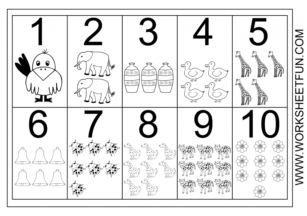 Picture Number Chart 1-10 / FREE Printable Worksheets – Worksheetfun