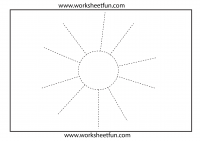 Picture Tracing – Sun – 1 Worksheet