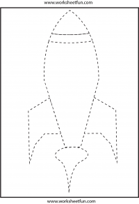 Picture Tracing – Rocket – 1 Worksheet