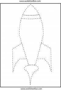 Picture Tracing – Rocket – 1 Worksheet / FREE Printable Worksheets