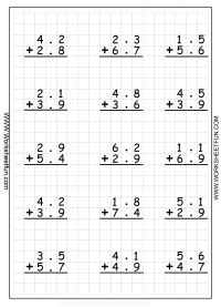 Decimal Addition Regrouping