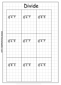 Long Division – 2 Digits By 1 Digit – With Remainders – 8 Worksheets