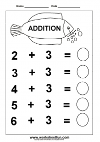 Beginner Addition - 6 Kindergarten Addition Worksheets