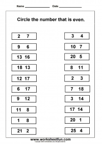Even & Odd Numbers – 2 Worksheets