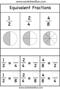 Equivalent Fractions - Two Worksheets