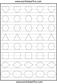 Shapes -Heart, Circle, Hexagon, Triangle, Octagon, Square, Diamond, Oval –  Worksheet