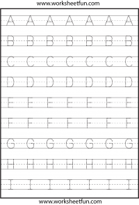 Tracing – Uppercase Letters – Capital Letters – 3 Worksheets