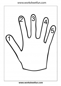 Hand Worksheet – Finger Counting 1-5 – Number Counting – 1-5