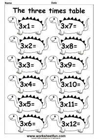 Multiplication Times Tables Worksheets – 2, 3, 4 & 5 Times Tables – Four Worksheets