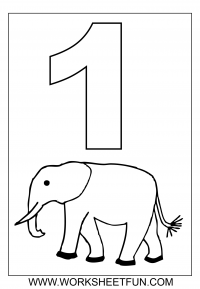 Number Coloring Pages 1 - 10 Worksheets