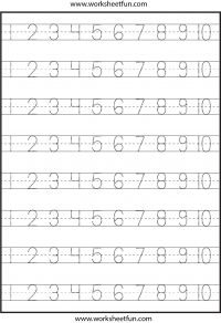 Number Tracing – 1-10 – Worksheet