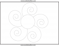 Picture Tracing – Flower – Spiral Tracing – 1 Worksheet