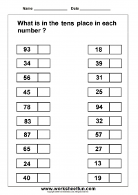 Tens Place Value – Two Worksheets