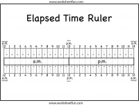 Level 2 - Elapsed Time Ruler - Six Worksheets