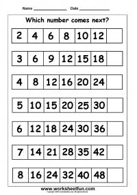 Number Patterns – Number Series – One Worksheet / FREE Printable ...