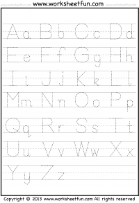 tracing letters a z worksheets