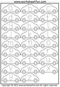 Small Letter Tracing – Lowercase – Worksheet – Car
