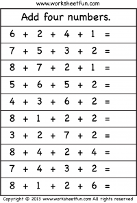 adding four numbers