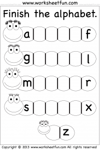 Missing Lowercase Letters – Missing Small Letters – Worksheet