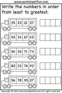 Ordering Numbers 1-100 - Three Worksheets