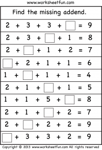 Addition Worksheets