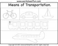 Means of Transportation – Tracing Worksheet