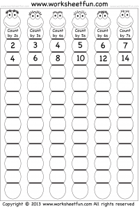 Skip Counting by 2, 3, 4, 5, 6 and 7 – Worksheet