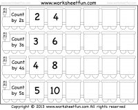 Skip Counting by 2, 3, 4  and 5 – Worksheet