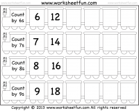 Skip Counting by 6, 7, 8 and 9 – Worksheet
