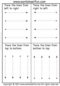 Line Tracing - Vertical, Horizontal and Slanted - 3 Worksheets
