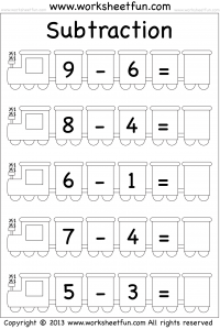 Subtraction Within 10 – Five Worksheets