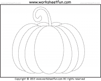 Pumpkin Tracing - 3 Worksheets