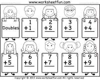 Addition Doubles Facts – Beginner Addition worksheet