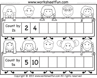 Skip Counting by 2 and 5 - Worksheet