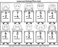 Beginner Subtraction – 10 Kindergarten Subtraction Worksheets