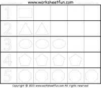 Shapes and Numbers – Tracing Worksheet