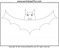 Bat Tracing and Coloring – 2 Halloween Worksheets