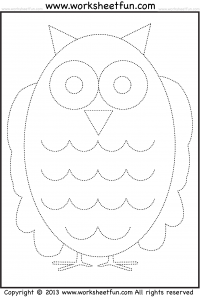 Owl Tracing and Coloring – 4 Halloween Worksheets