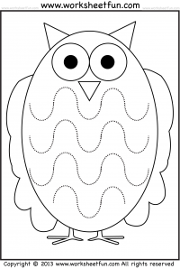 Curved Line Tracing – Owl – 1 Worksheet