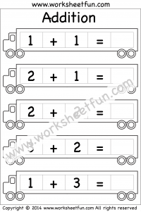 Kindergarten Addition Worksheets – Beginner Addition – 4 Worksheets