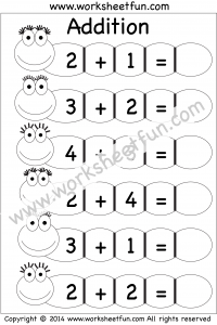 Beginner Addition – 3 Kindergarten Addition Worksheets