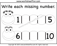 Missing Numbers 1-10 – Two Worksheets